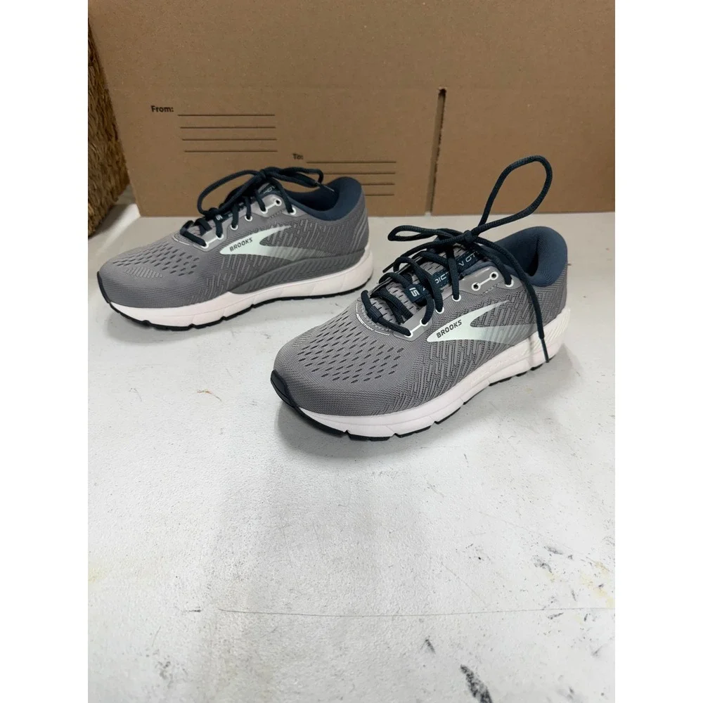 Brooks Addiction GTS 15 Womens Running Shoes Grey Navy Wide D Size 8